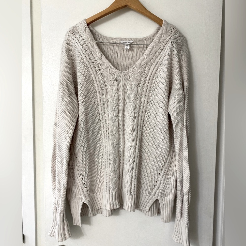Tribal Jeans Cable Knit Sweater Size Large​